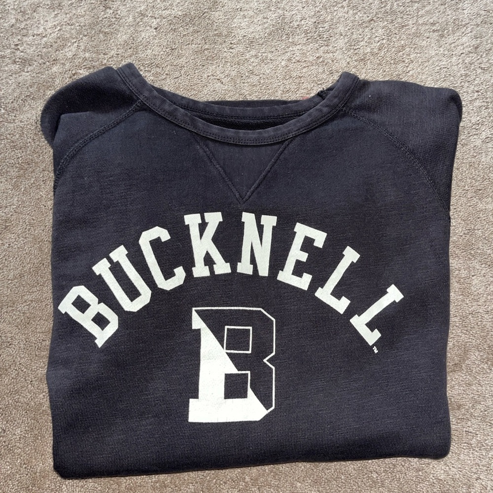 League Black Crewneck Sweater with White Print
